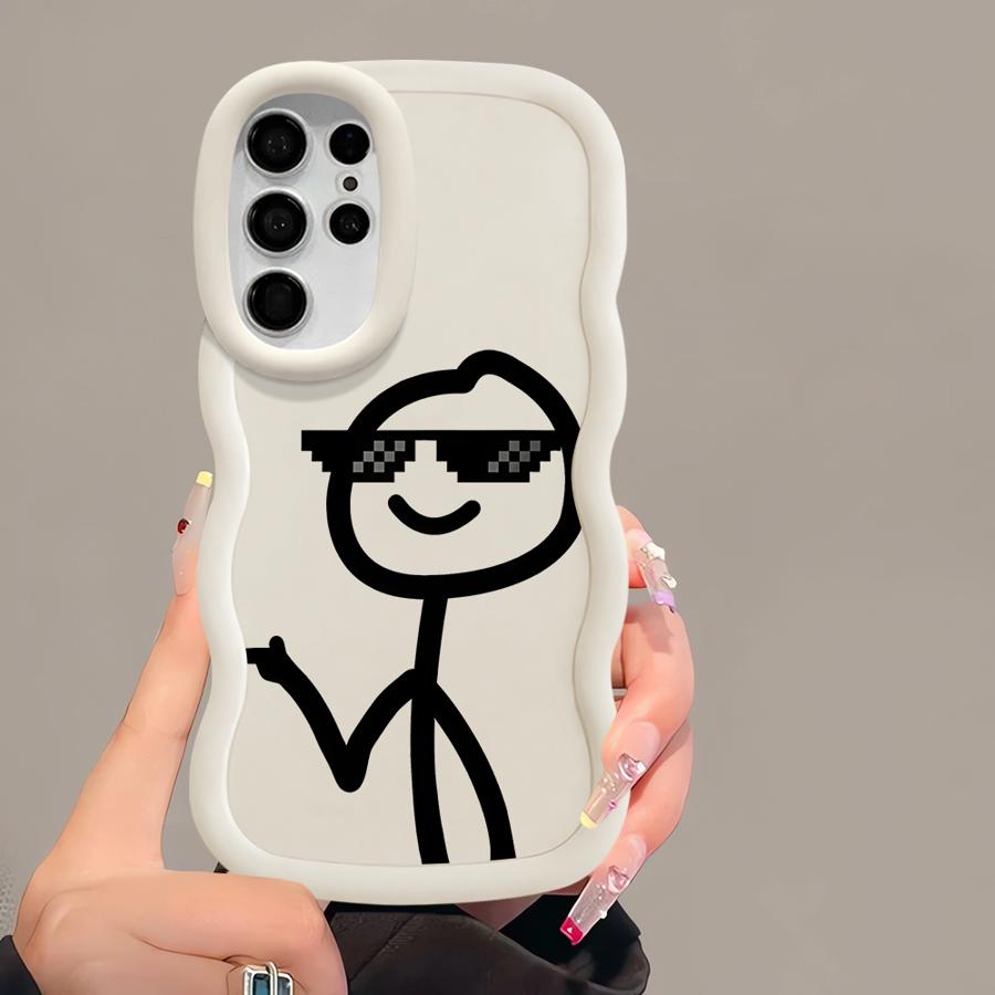 Cool Line People Soft Phone Cover Case for Samsung Galaxy S22 Ultra S24 S20 FE S21 S25 S23 Plus A25 A26 A34 A54 A35 A55 A24 A36