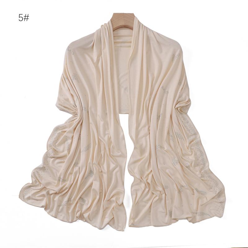 Muslim Solid Jersey Hijab Scarf for Women Cotton Square Head Wrap Scarves Jersey Hijabs Islamic Turban Headband Shawl Scarves
