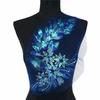 Blue Black Gold Embroidered Floral Patches DIY Sequins Patches  Wedding Gown Decoration DIY