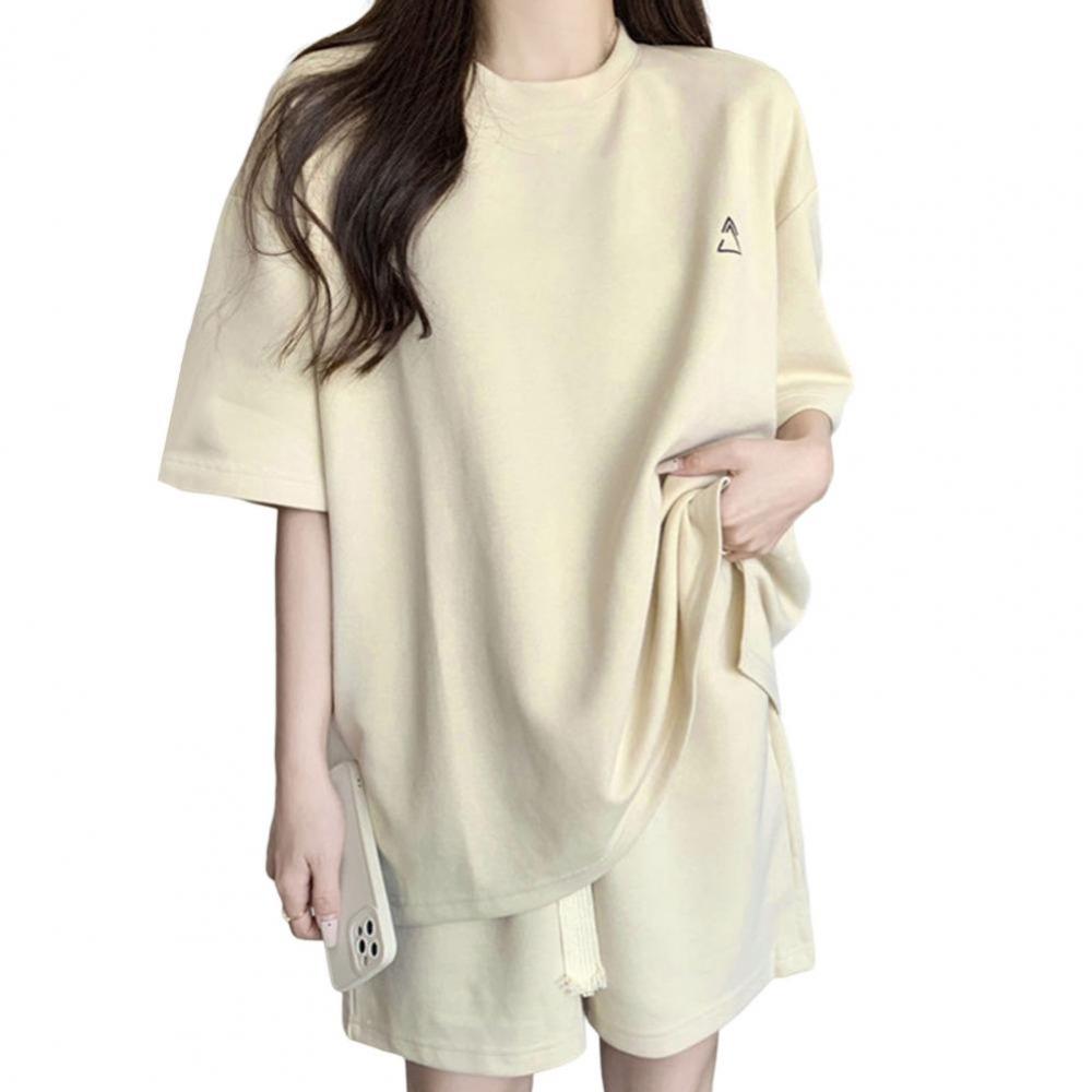 Loose Two-piece Tracksuit Women Solid Color Women's Suit Soft Summer Two-piece Suit  Female