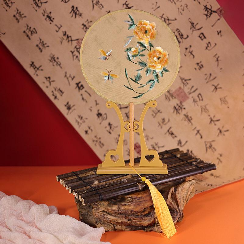 Double-Sided Embroidered Round Fan - Suzhou Embroidery Hanfu Dance Fan