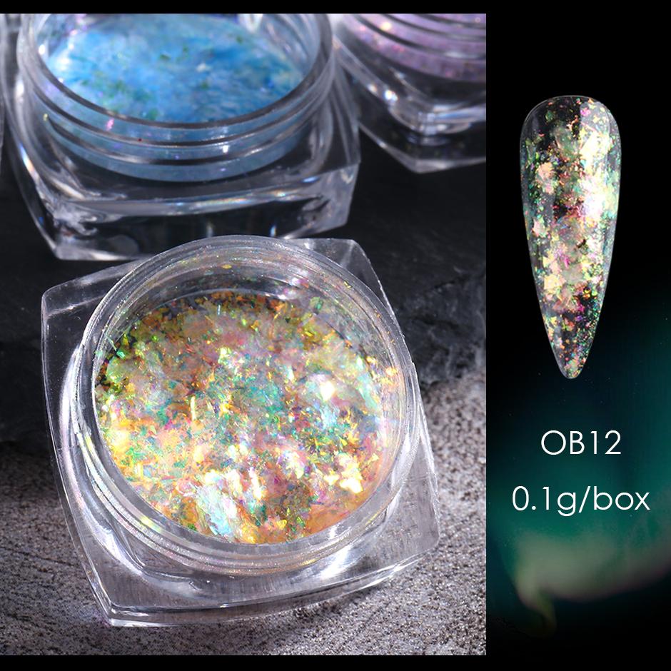 1 Box Aurora Opal Flakes Glittter Nail Sequins Sparkly Paillettes Nail Art Decoraiton