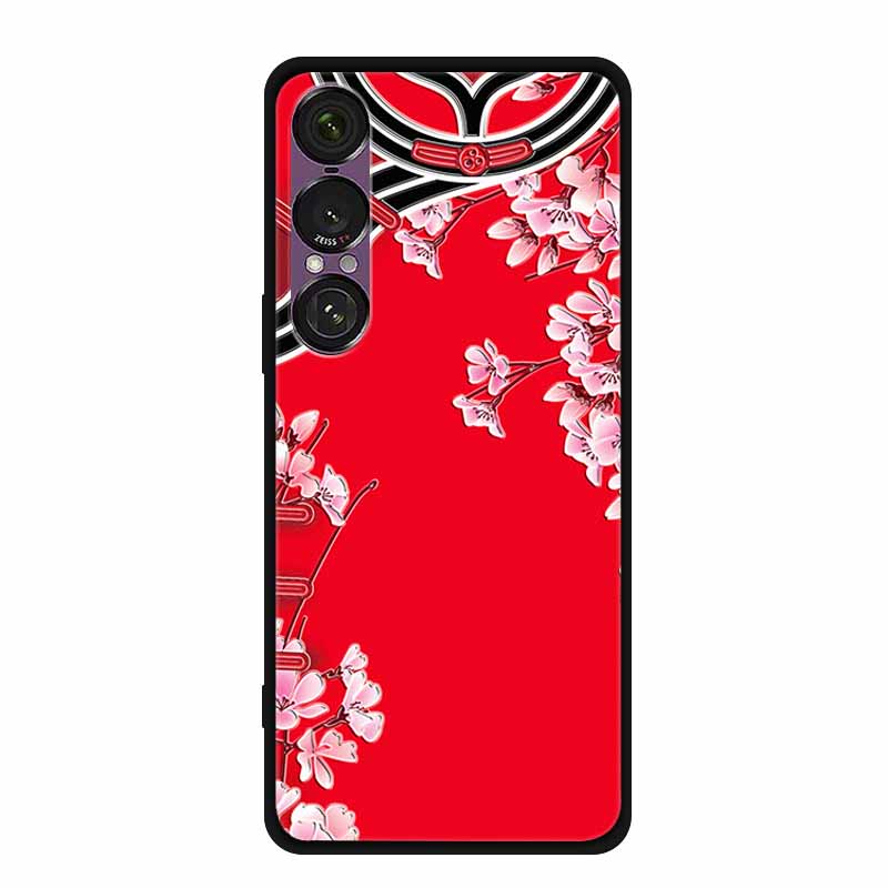3D Emboss Case For Sony Xperia 1 VII 5G Case Flowers TPU Soft Silicone Back Cover For Sony Xperia 1 VII 2025 Phone Case XQ-FS54