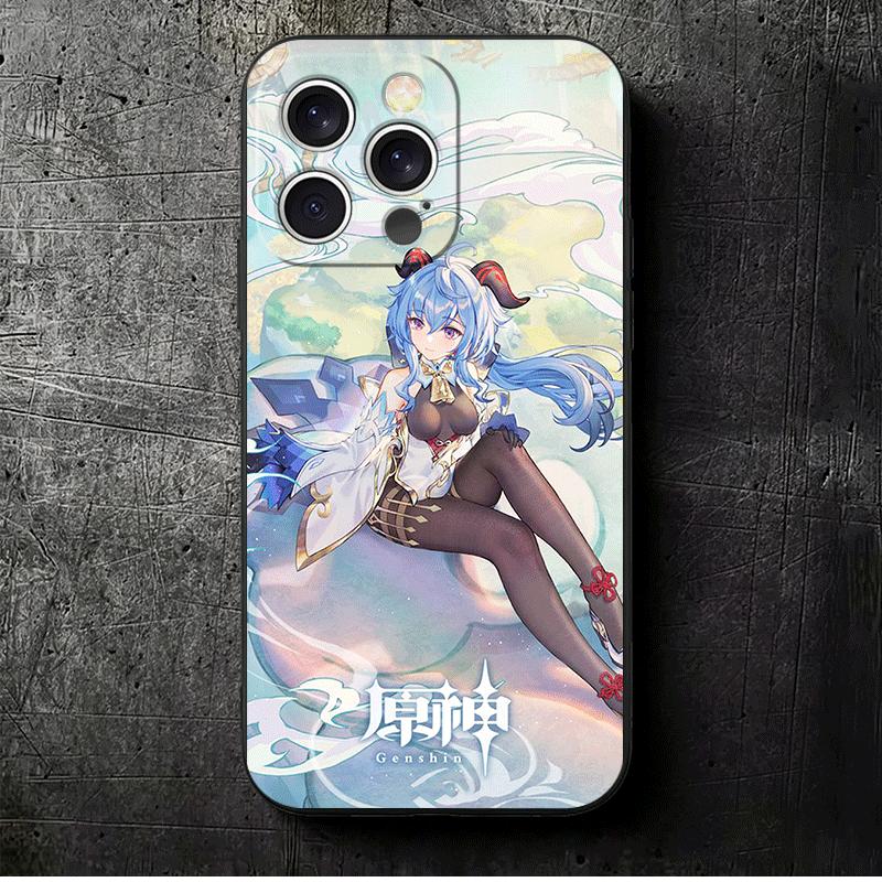 

Genshin Impact Ganyu Soft Phone Case for iPhone 16 16E 17 Air 15 Pro Max 14 Plus 13 Mini 11 12 7 Black Cover Back Shell iPhone 12 Mini