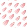 3D Hot Stamping Floral Nail Tips – Short Almond-Shaped Wearable Fake Nails