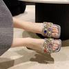 2024 Vară Nou Papuci de Damă cu Cristale Pantofi cu Vârf Deschis pentru Femei Modă Lux Plajă Papuci de Plajă Antiderapanți Femei Zapatos