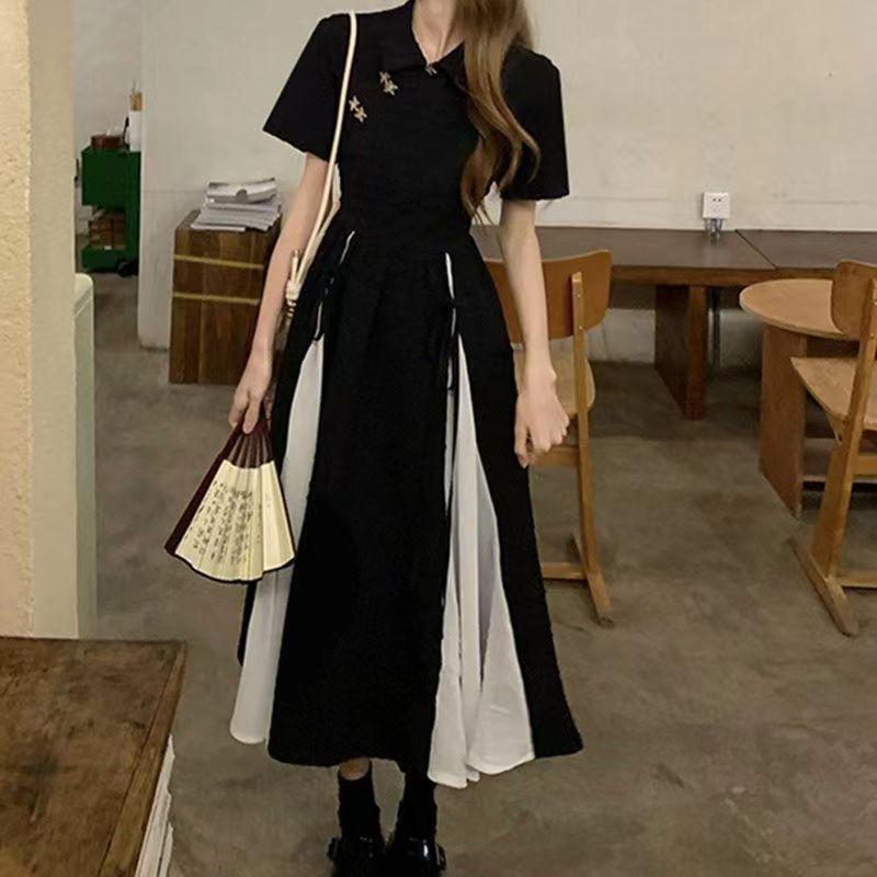 Sommer neu neu Chinesischer Stil verbesserter Cheongsam Rock große Größe sanfter nationaler Stil Teepause Design Hepburn kleines Schwarzes Kleid