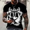 Men's Printed Color Cross 3D Short Sleeved T-shirt Summer Casual Sportswear Shirt