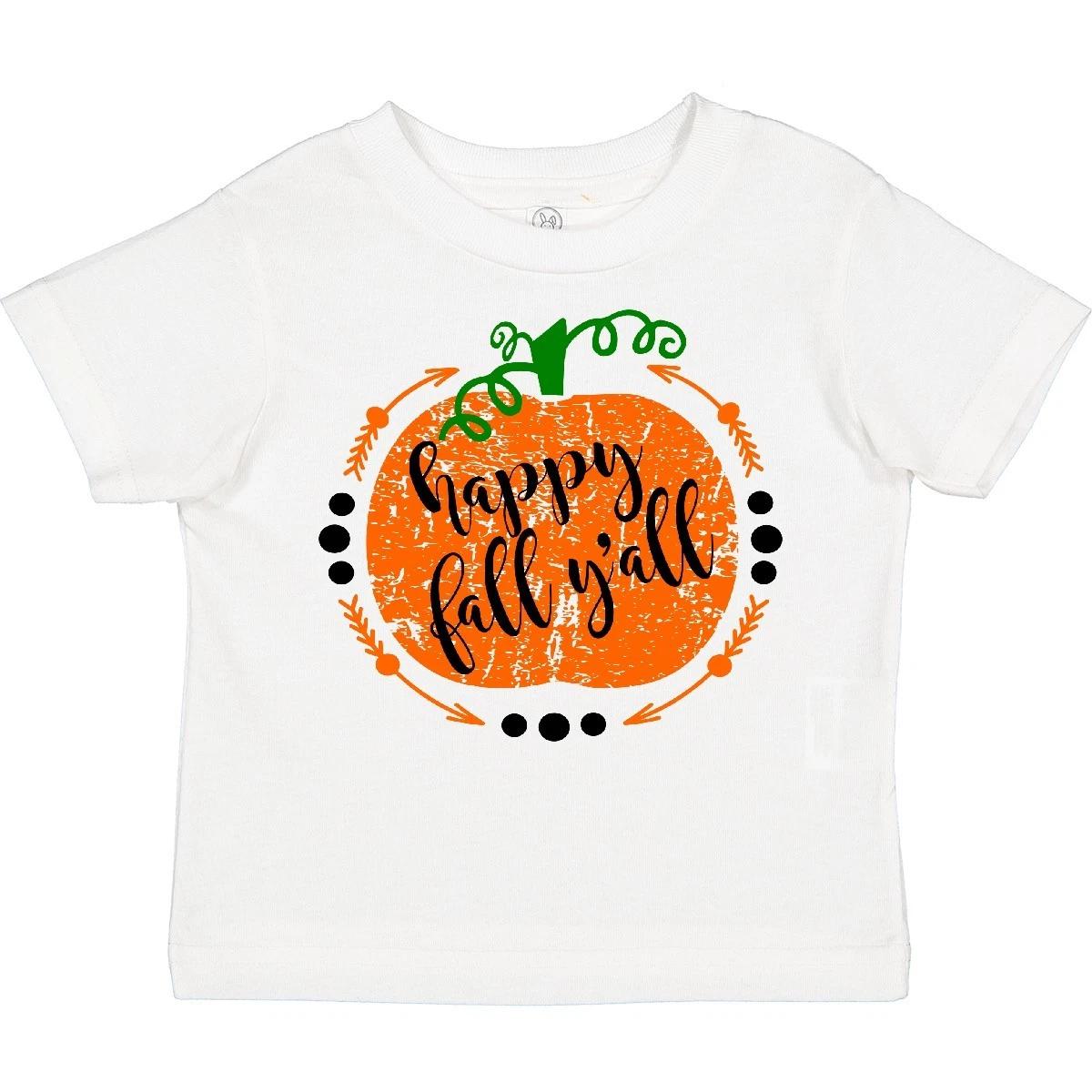 Inktastic Happy Fall Y all Pumpkin Toddler T-Shirt Boodlebug Thanksgiving My Mom 150