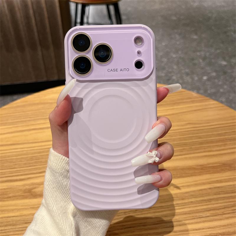 Wave Pattern Magnetic Liquid Silicone Case for iPhone 16/17 Pro Max