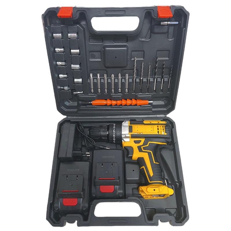Rechargeable Brushless Hand Drill - Portable Lithium Battery Impact Drill for Metal and Wood