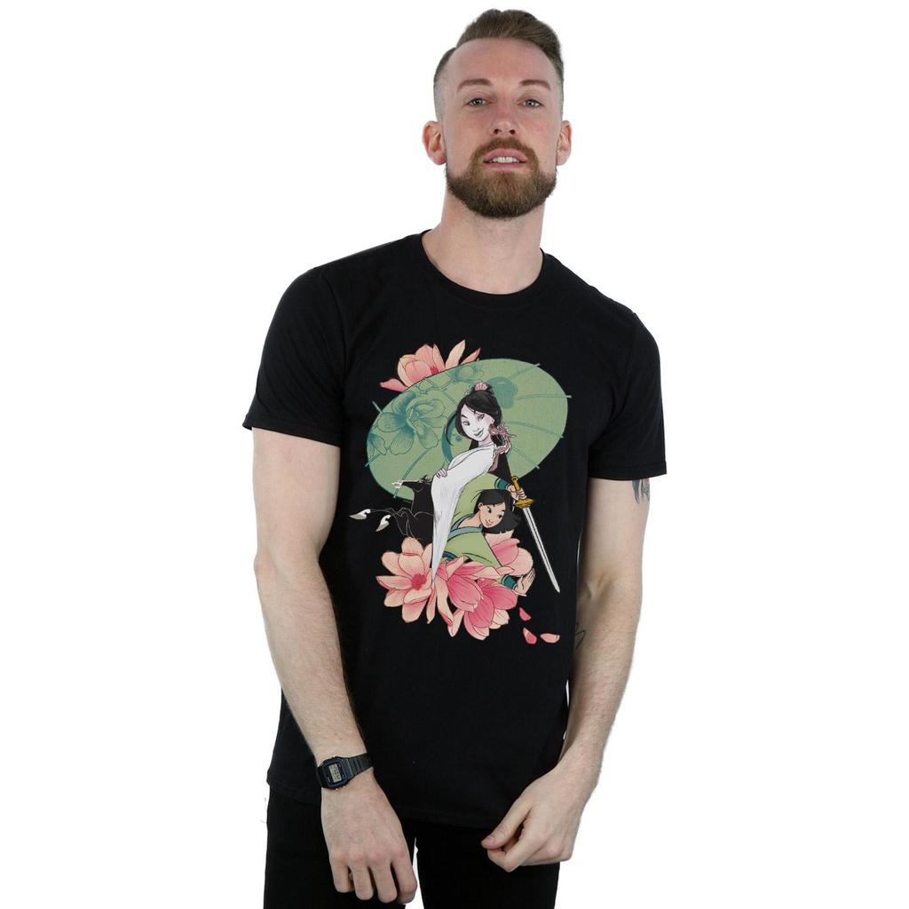 Disney Herren Mulan Magnolien Collage T-Shirt