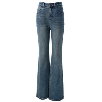 SanCai Women's 2026 Spring Slim Fit Washed Flare Jeans