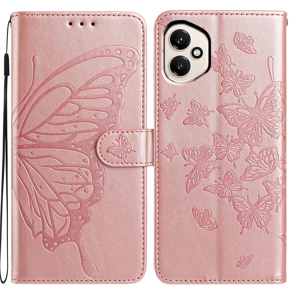Butterfly Flower Leather Phone Wallet Case Book For Huawei P50 P40 P30 P20 P10 Plus P9/P8 Lite Flip Cover With Card Holder Strap