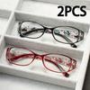 2pcs Elegant Rectangular Reading Glasses for Men & Women - Presbyopic PC Frame, Ideal for Teachers, Students & Casual Readers
