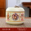 Creative Painted Ceramic Tea Jar Flower Sealed Candy Jar Kitchen Moisture Proof Nuts Coffee Bean Medicinal Herb Storage Box New