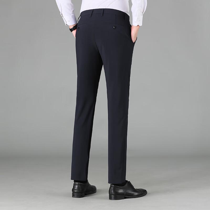 Fengxun Men's Spring/Summer Slim Straight Business Casual Pants