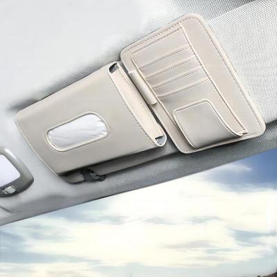 Car Tissue Case, Tissue Cover, Visor, Tissue Cover, Sun Visor Pocket, Leather, , Cards,