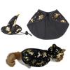 Katzenhexe Kostüm Haustier Halloween Umhang Gold Druck Design Cosplay Umhang Für Katzen Hunde Kleine Tiere Party Festlich Fotografie
