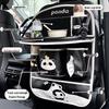 Panda Car Organizer: Multifunctional Hanging Storage, Cute Cartoon Interior Protective Pad