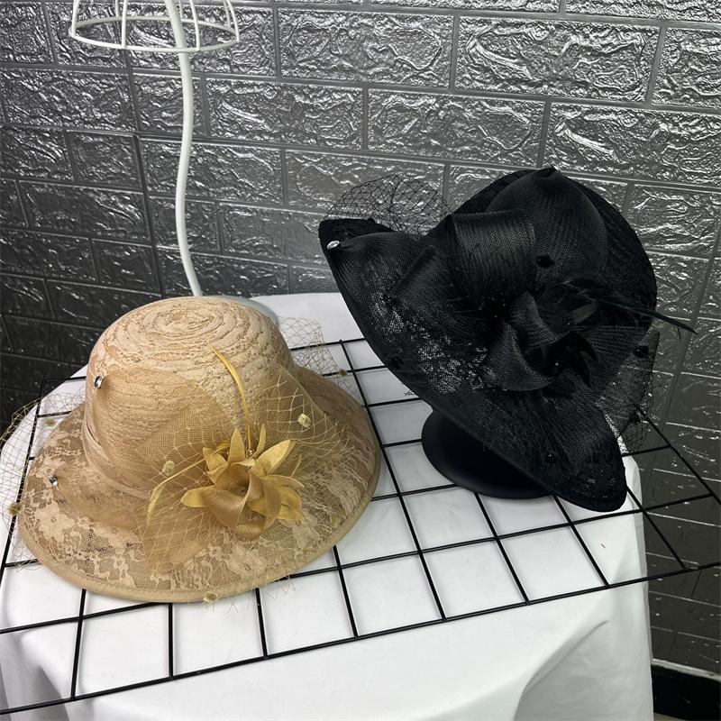European and American lace mesh sun hat female summer foldable bucket hat travel breathable sun hat top hat