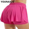 Women's Tennis Culottes Yoga Fitness Skirt Anti Glare Training Athletic Running Girl's Sports Shorts Lining Pants Golf Workout Skirts S M L XL