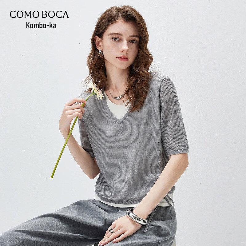 

Женский вязаный топ-обманка из смесовой шелковой пряжи (mulberry silk blend) M