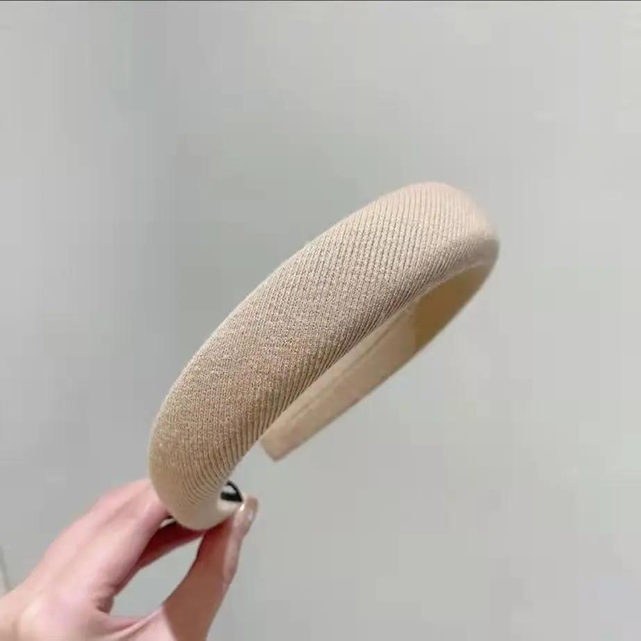 Módní Kávová barva Head Band Vintage široká vlasová obruč pro dívky Měkká houba Elegantní pokrývky hlavy Dívčí ženy Vlasové doplňky