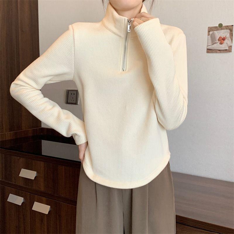 Damski golf Nowy Jesienno-Zimowy Sweter Baza Ciepło Gruby Luźny Top z Długim Rękawem