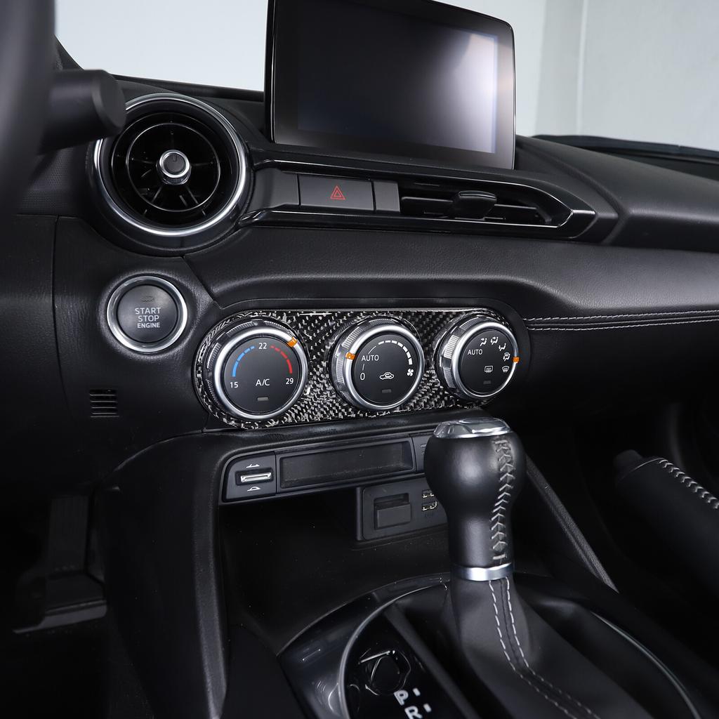 Carbon Fiber Air Conditioner Switch Panel Frame Sticker For Mazda MX-5 Miata 16+