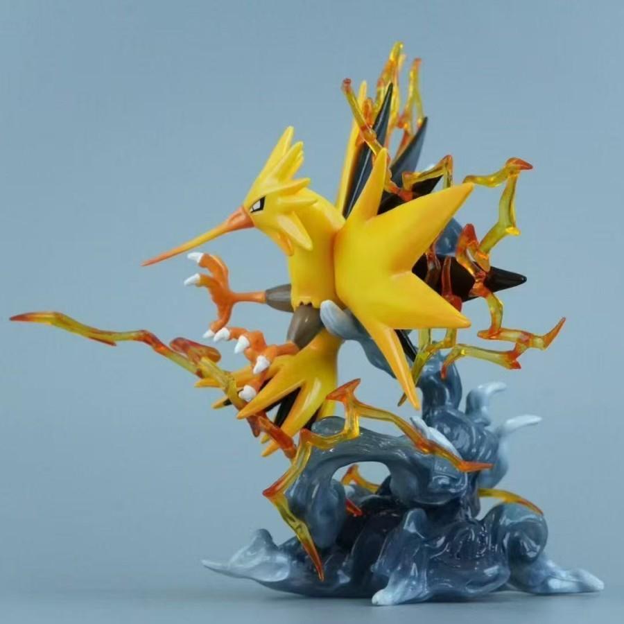 Pokmon Zapdos Anime Figure with Smoke Base Special Effect Decoration Model Gift 14cm