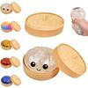 Dumpling Squishies nešiojasi minkštą ir nelipnų ranka spaudžiamą atšokantį žaislą su savimi