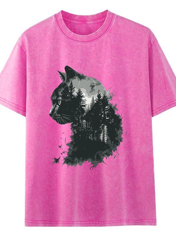 T-shirt da donna a maniche corte con stampa di lettere americane retrò effetto invecchiato Hip Hop