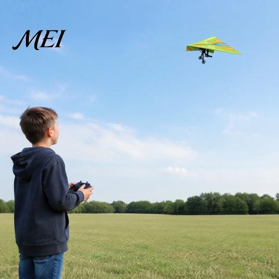 Indoor Outdoor Aircraft Toy Remote Control Paper Airplane Kit, with Gyro Stabilizer, Dual Propellers, DIY Electric 2.4G Glider RC Plane Set,