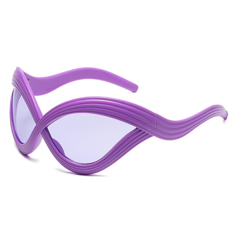 4708 Millennium Personality Street Exaggerated Sunglasses, European And American Y2K Trendy Color Wave Glasses Hip-Hop Sunglasses