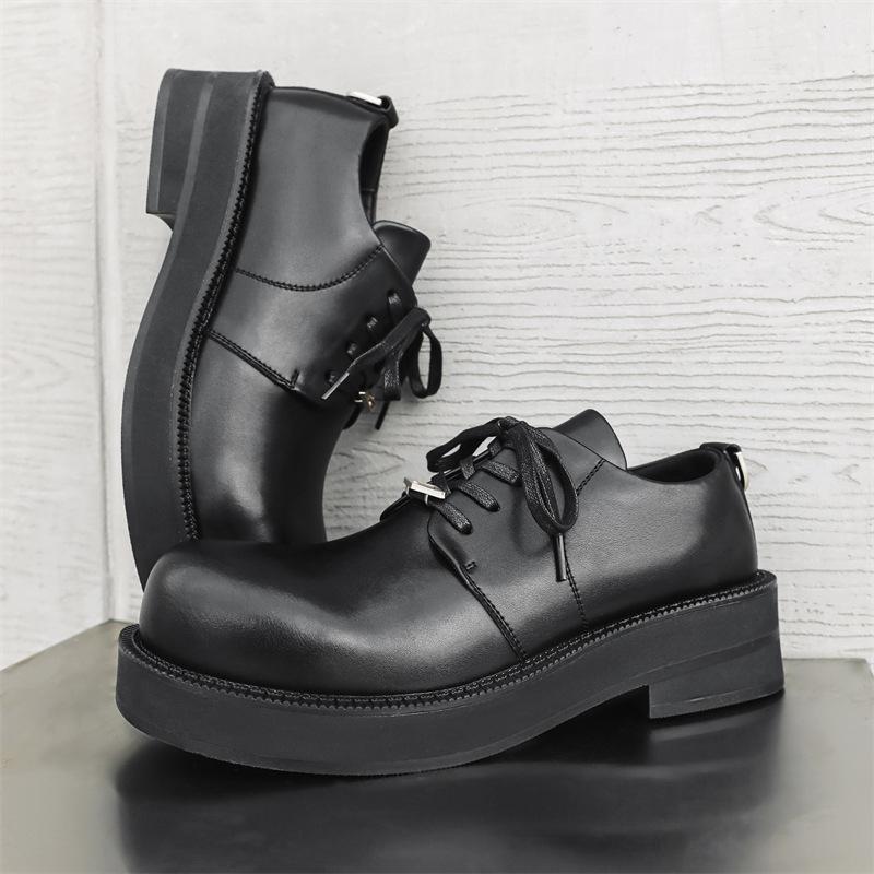 Derby shoes platform round head comfortable big head men's shoes locomotive shoes nightclub handsome hairdresser men's shoes 57322-J