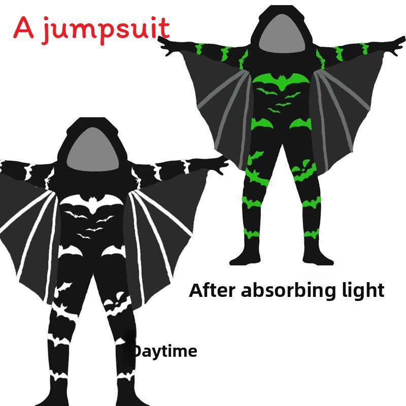 Childrens Boy Halloween Ghost Skeleton Performance Costume With Luminescent For Kids 3 To 8 Years