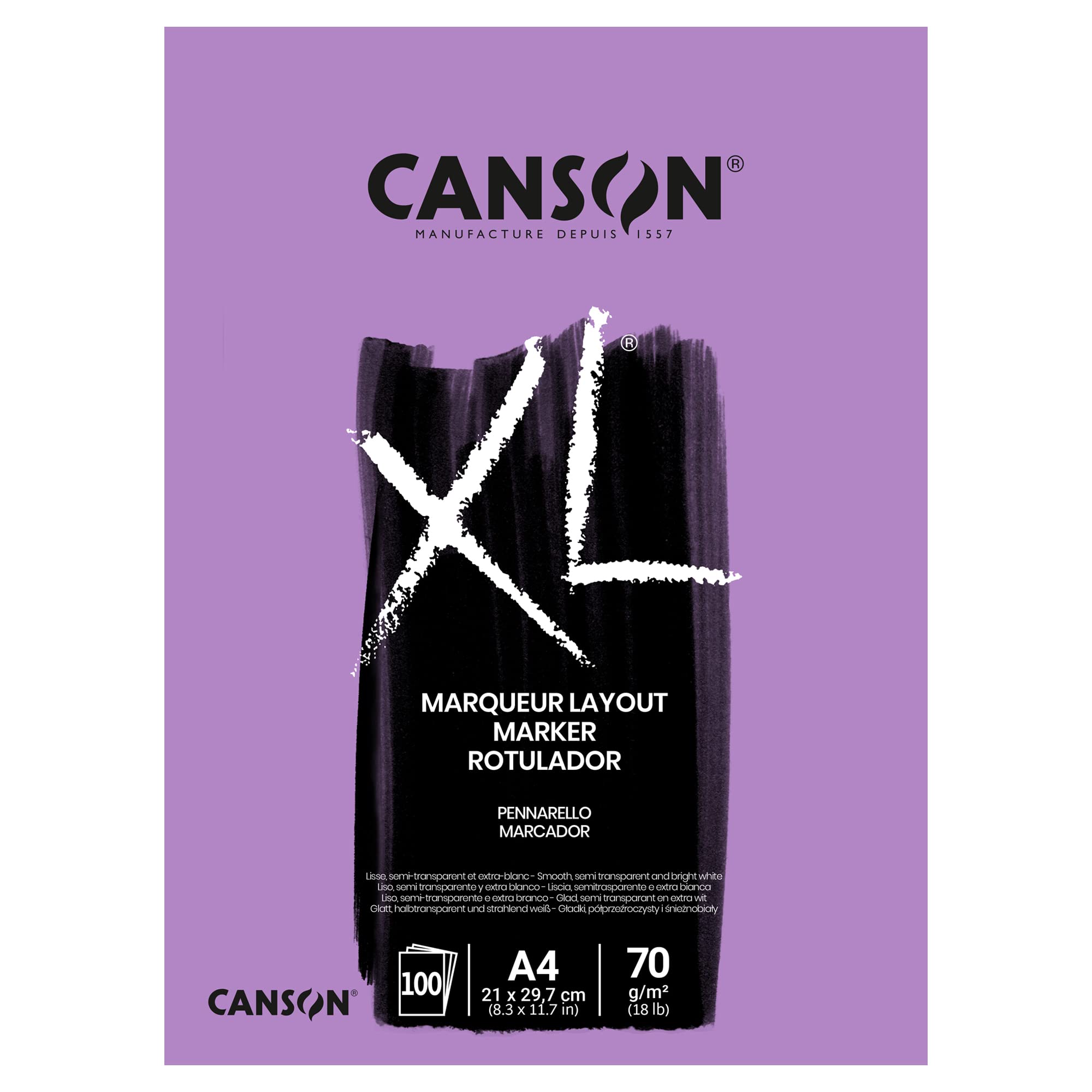 Альбом для эскизов Canson XL Croquis A4 Блок для маркеров 297-236 белый