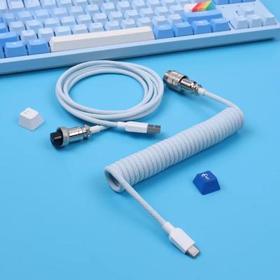 1PC Type C Mechanical Keyboard Cable USB Spring Wire Mechanical Keyboard Aviator Desktop Computer Aviation Connector