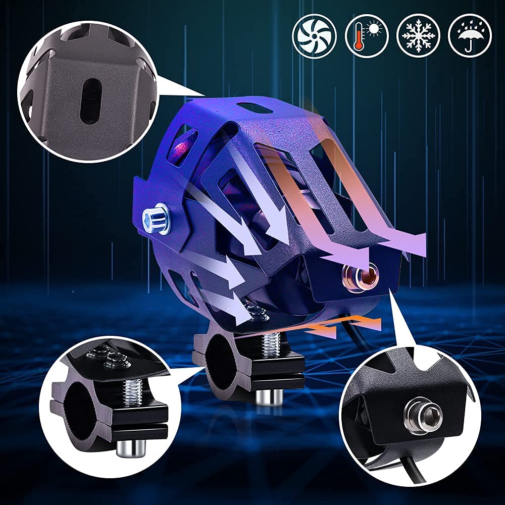 Aoling Motorcycle Fog Lights, 24V LED Fog Lights, Headlights, Auxiliary Lights, with White