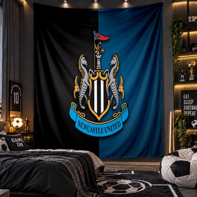 Nástěnná tapisérie Newcastle United Fotbalový potisk Látka do obývacího pokoje Ložnice Domácí dekorace
