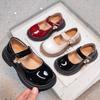 Girls' black leather shoes, children's soft-soled princess shoes 2025 performance shoes, older children's primary school students' leather shoes, wome
