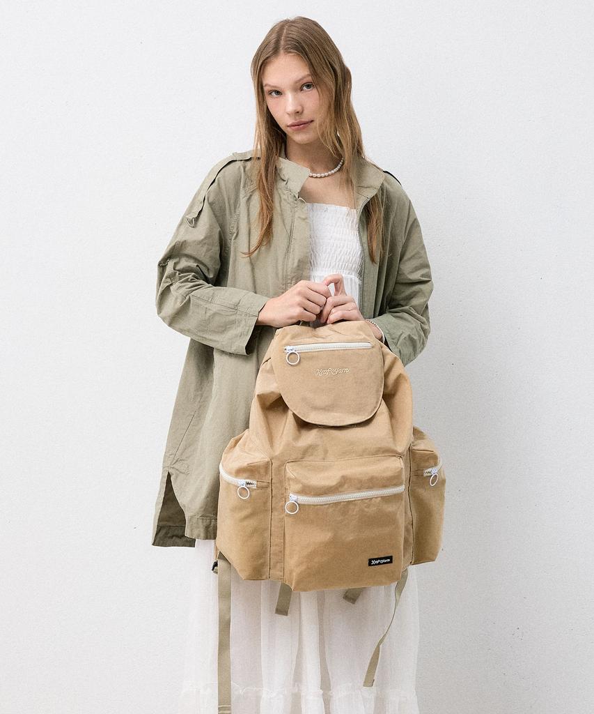 Krafyarn Boxy Pocket Backpack Nomad Beige
