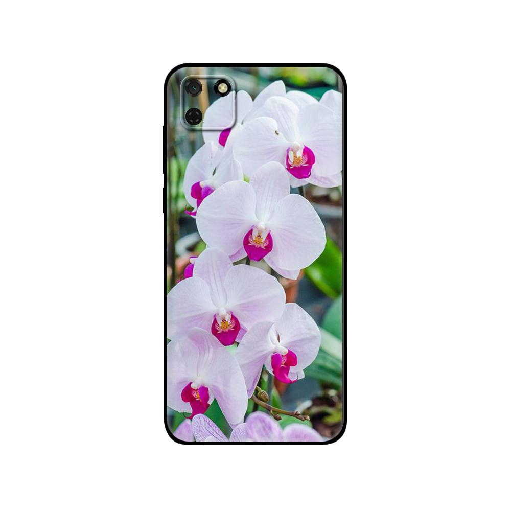 Black Tpu Case For Huawei Y9S Y6S Y8S Y5P Y7P Y8P Case For Huawei Y5 Lite Prime 2018 Y6 2019 Cover Orchid Flowers Colorfu