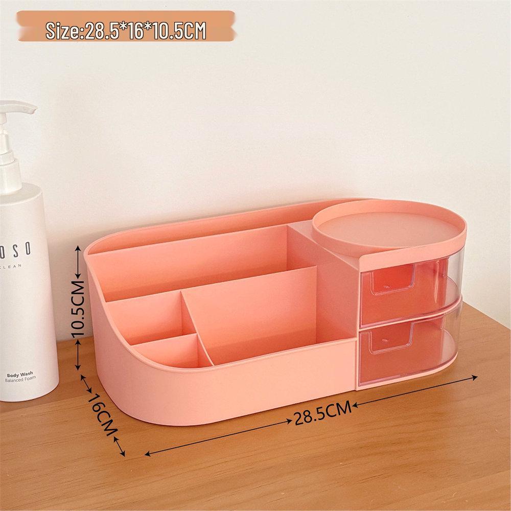 Multifunctional Makeup Organizer with Mirror and Skincare Storage