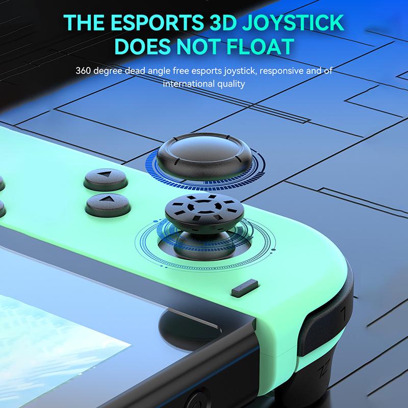 Joypad para interruptor RGB luz de despertar vibração brilho controlador esquerda e direita bluetooth-compatível gamepad para