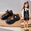 Spring and Autumn New Girls' Leather Shoes Lace Bow Versatile Single-Layer Shoes