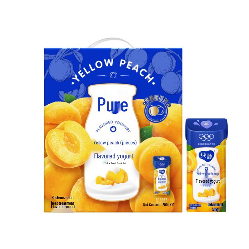 Mengniu Yellow Peach Oat Fruit Yogurt Drink