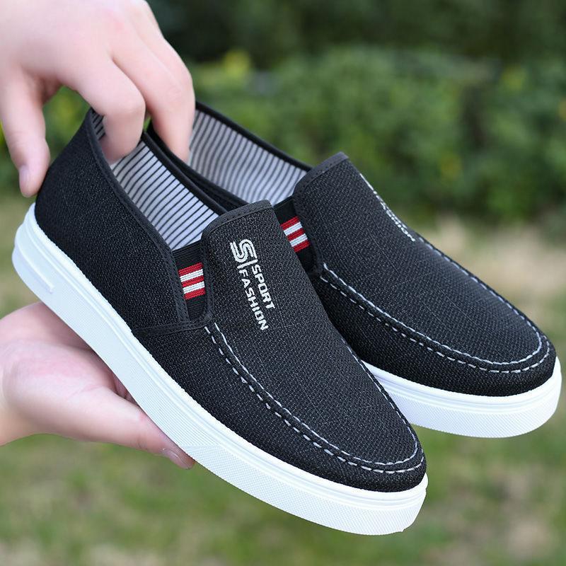 Chaussures en toile Old Beijing pour hommes, Chaussures de marche décontractées à semelle souple, Chaussures de travail confortables pour hommes d'âge moyen et âgés