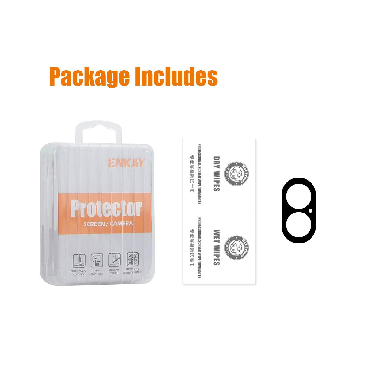 

ENKAY HAT PRINCE For iPhone 16/16 Plus Camera Lens Protector Silk Printing Clear Tempered Glass Film Type A